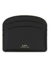 Apc A.p.c. Semi-circular Black Leather Cardholder With Multiple Slots In Black