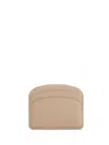 Apc Demi-lune Card Holder In Beige