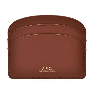 Apc A.p.c. Demi-lune Card Holder In Brown