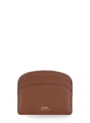 Apc Demi Lune Card Holder In Brown