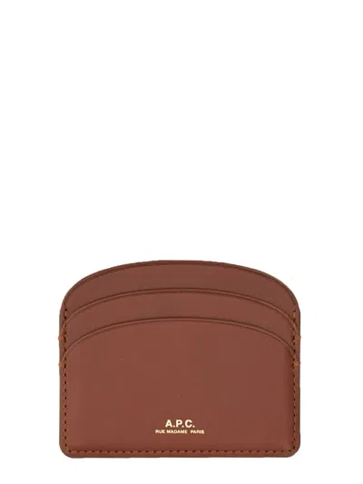 Apc Demi Lune Card Holder In Buff