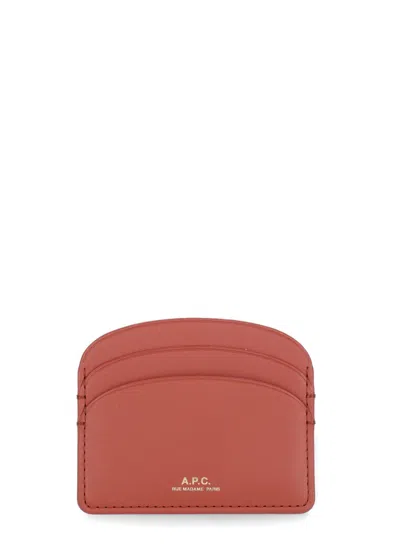 Apc Demi Lune Card Holder In Red