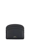 Apc Demi-lune Textured Leather Cardholder In Black