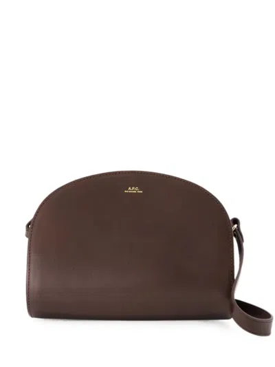 A.p.c. Demi Lune Cross Body Bag In Brown
