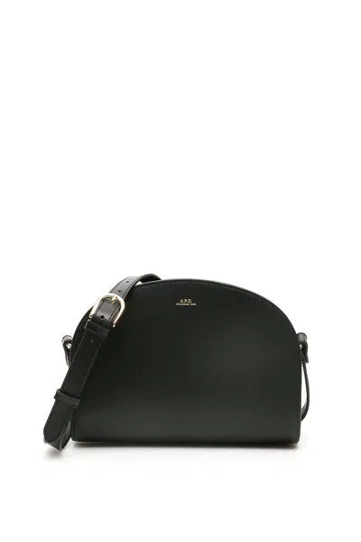 Apc Demi Lune Crossbody Bag In Black