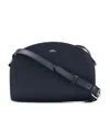 Apc A.p.c. Women Black Leather Mini Demi Lune Shoulder Bag In Black