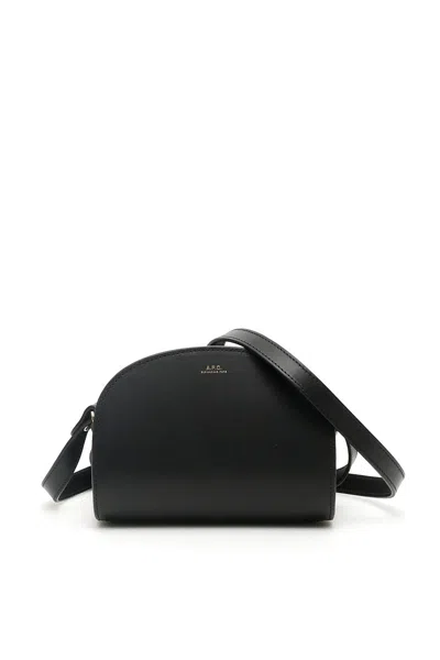 Apc Demi Lune Crossbody Mini Bag In Black