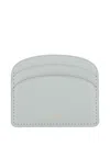 Apc Compact Leather Card Holder With Stitched Detailing In Neutral