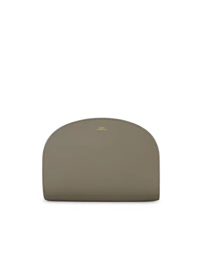 Apc A.p.c. 'demi Lune' Green Leather Crossbody Bag