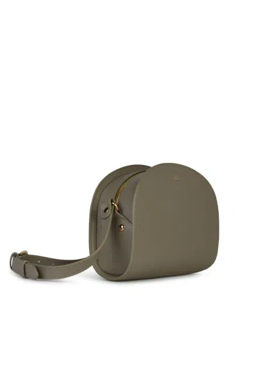 Apc Demi Lune Green Leather Crossbody Bag