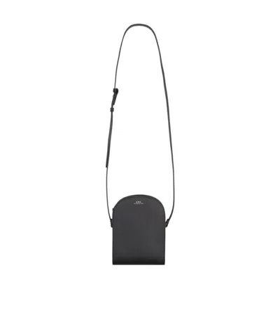 Apc Demi-lune Leather Bag In Black