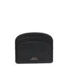 Apc Demi-lune Leather Cardholder In Black