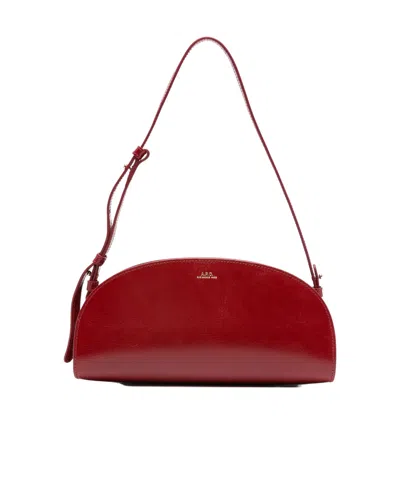 APC DEMI-LUNE LEATHER SHOULDER BAG