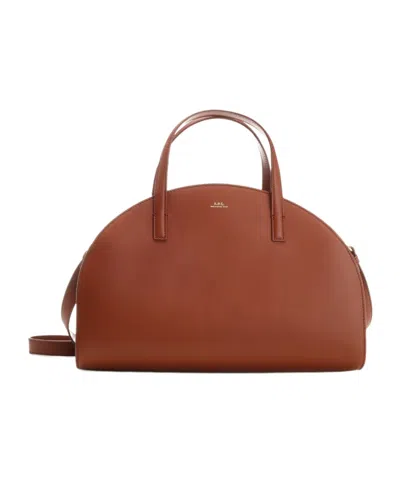 Apc Demi Lune Shoulder Bag In Brown