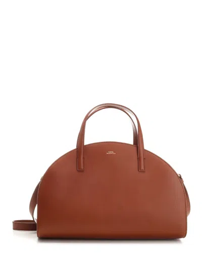 Apc A.p.c. Demi Lune Tote Bag In Brown