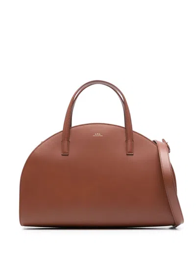 Apc Demi Lune Tote Bag In Brown