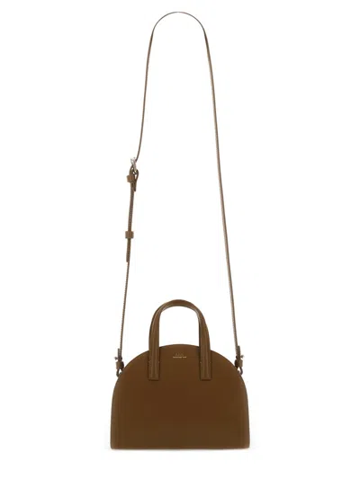 Apc A.p.c. Mini Demi-lune Tote Handbag In Brown