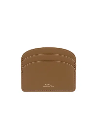 A.p.c. Demi-lune Cardholder In Brown