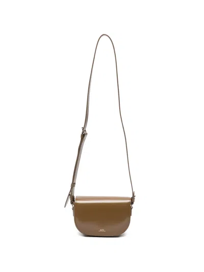 A.p.c. Demi-lune Patent Leather Crossbody Bag In Pink