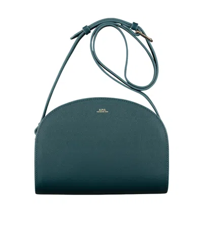 A.p.c. Demi-lune Shoulder Bag In Green