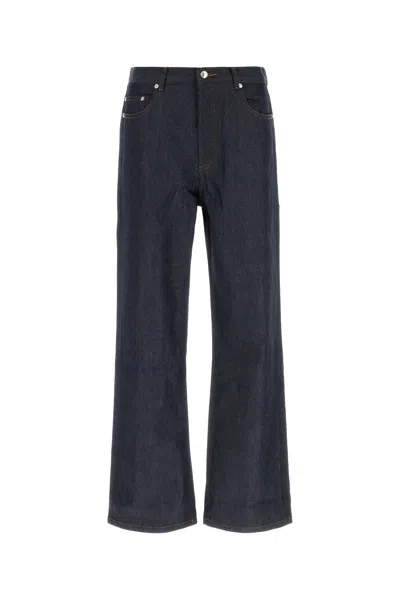 A.p.c. High Waist Wide Leg Denim Jeans In Blue