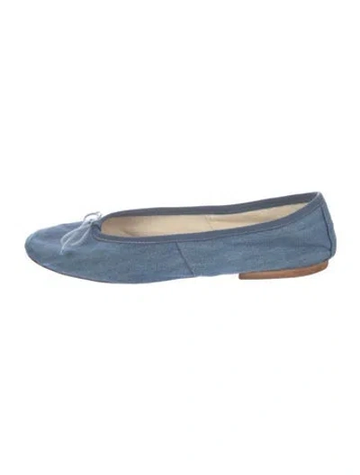 Pre-owned A.p.c. Denim Ballet Flats In Blue