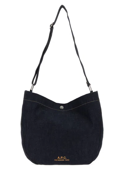 A.p.c. Denim Besace Shopping Bag In Blue