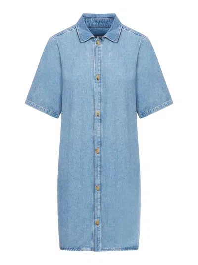 Apc Denim Dress In Blue