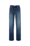 Apc A.p.c. Elisabeth' Blue Straight Jeans With Branded Button In Denim