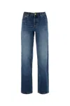 Apc A.p.c. Elisabeth' Blue Straight Jeans With Branded Button In Denim In Indigodelave