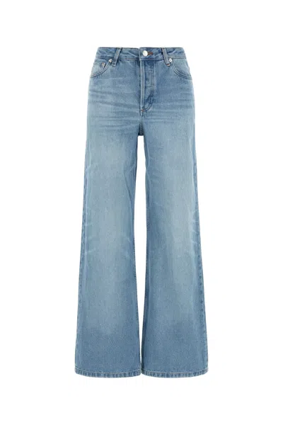 Apc Wide-leg Jeans With Belt Loops And Five-pocket Design In Blue