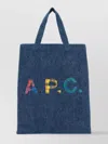 Apc Denim Flat Handle Tote Bag In Blue