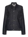 Apc Navy Veste Work Denim Jacket In Blue