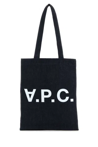 Apc A.p.c. Denim Laure Shopping Bag In Black