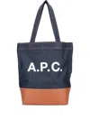 Apc A.p.c. Axel Small Denim Tote Bag In Blue