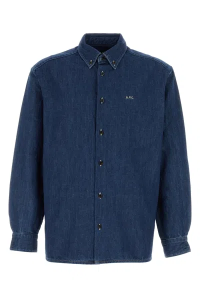 Apc A.p.c. Denim Mathias Shirt In Blue