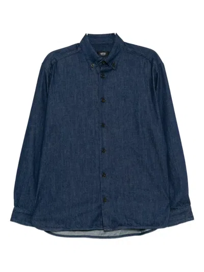 Apc Denim Mathias Shirt In Blue