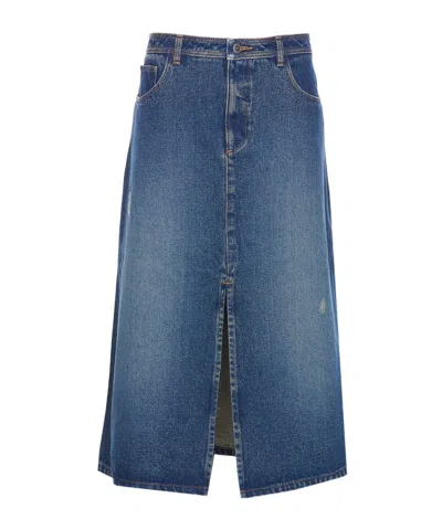 APC A.P.C. SLIT-DETAILED DENIM SKIRT
