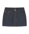 Apc Indigo Five-pocket Denim Miniskirt In Black