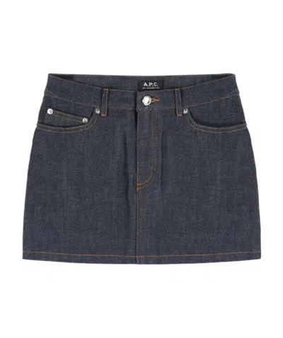 Apc Denim Midi Skirt In Black