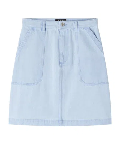 A.p.c. Denim Mini Skirt In Blue