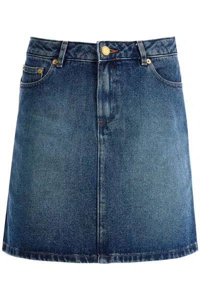 Apc Jupe Standard Denim Skirt In Blu
