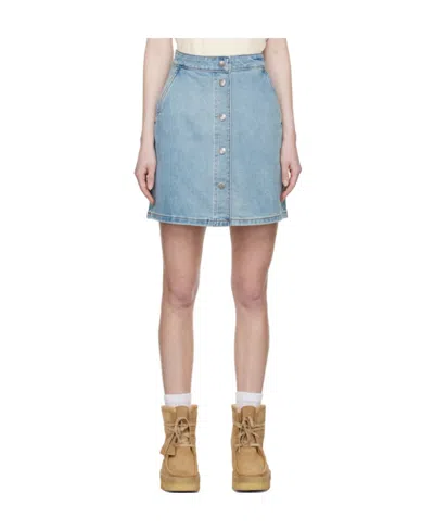 A.p.c. Blue Paula Miniskirt In Denim