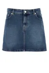 Apc A.p.c. Denim Moss Mini Skirt In Blue
