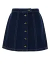 Apc High Waist Denim Skirt With Contrast Stitching In Indigodelave