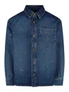 A.p.c. Button-down Denim Shirt With Classic Collar In Blue