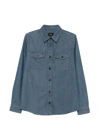 A.p.c. Denim Shirt In Blue