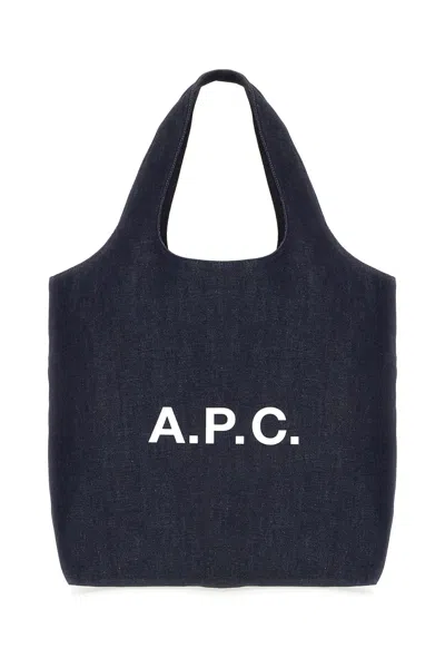 Apc Denim Shopping Bag In Purple