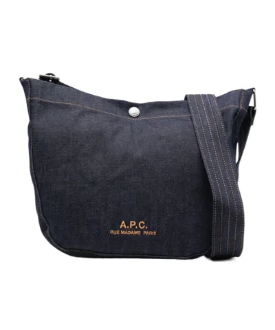 Apc Denim Shoulder Bag In Black