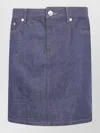 A.p.c. Denim Skirt Belt Loops Front Back Pockets In Purple